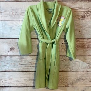 Size 8 Disney Fairies TINK green fleece robe. LIKE NEW!
